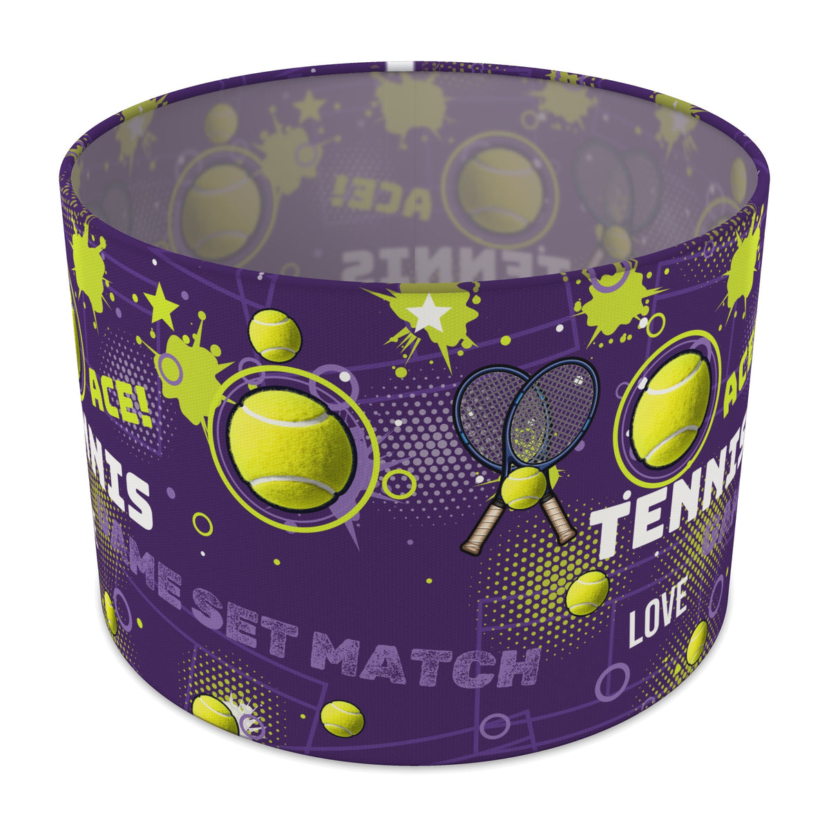 Purple Tennis Ace II lampshade - 30cm x 21cm Table