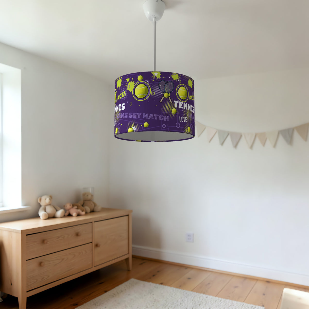 Purple Tennis Ace II lampshade - 20cm x 18.5cm Ceiling - photo 3