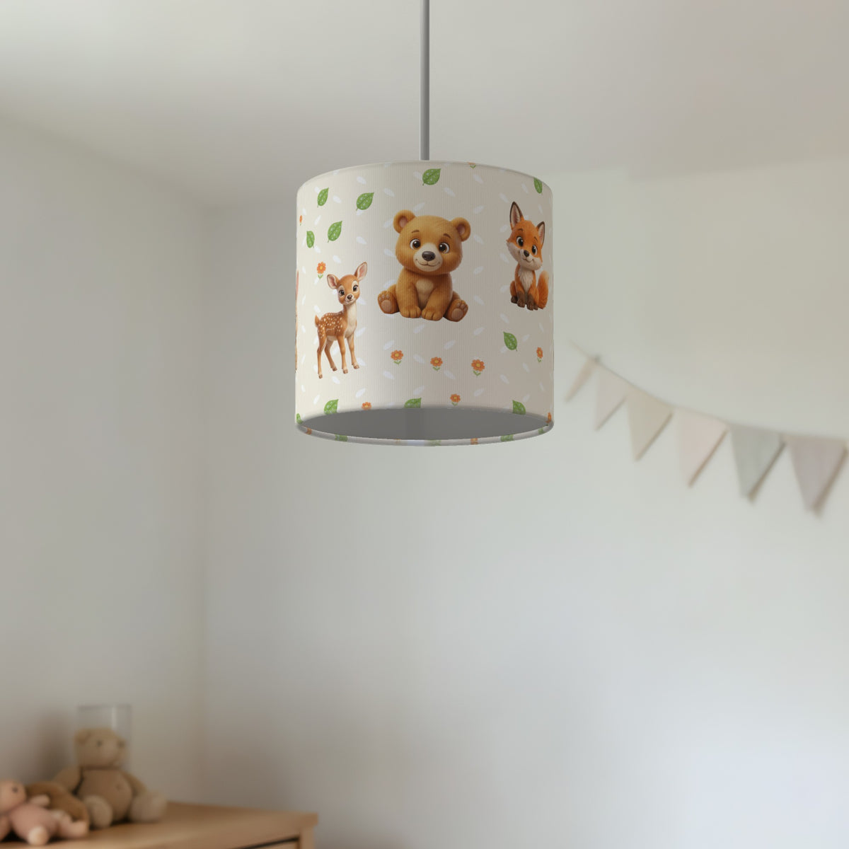 Cream Baby Woodland Friends II lampshade - 20cm x 18.5cm Ceiling - photo 2