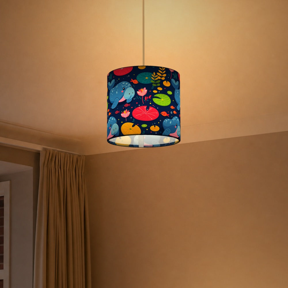 Manatee Lilypads Flowers lampshade