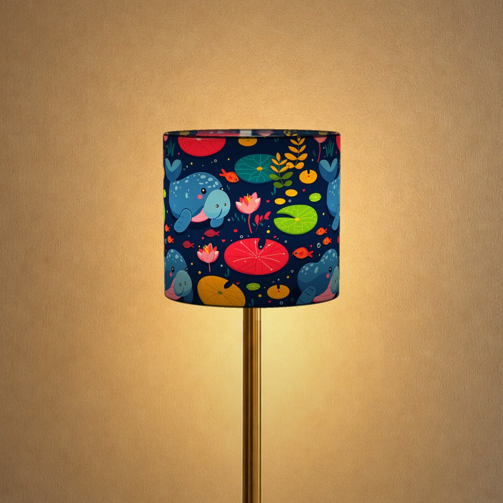 Manatee Lilypads Flowers lampshade