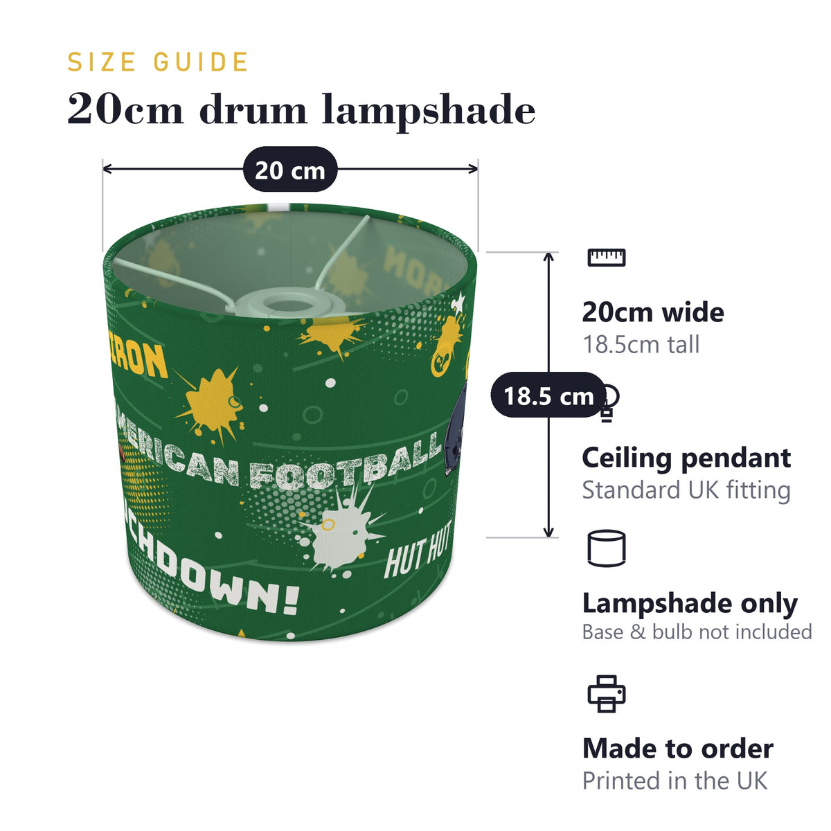 Pitch Touchdown II lampshade - 20cm x 18.5cm Ceiling - photo 7