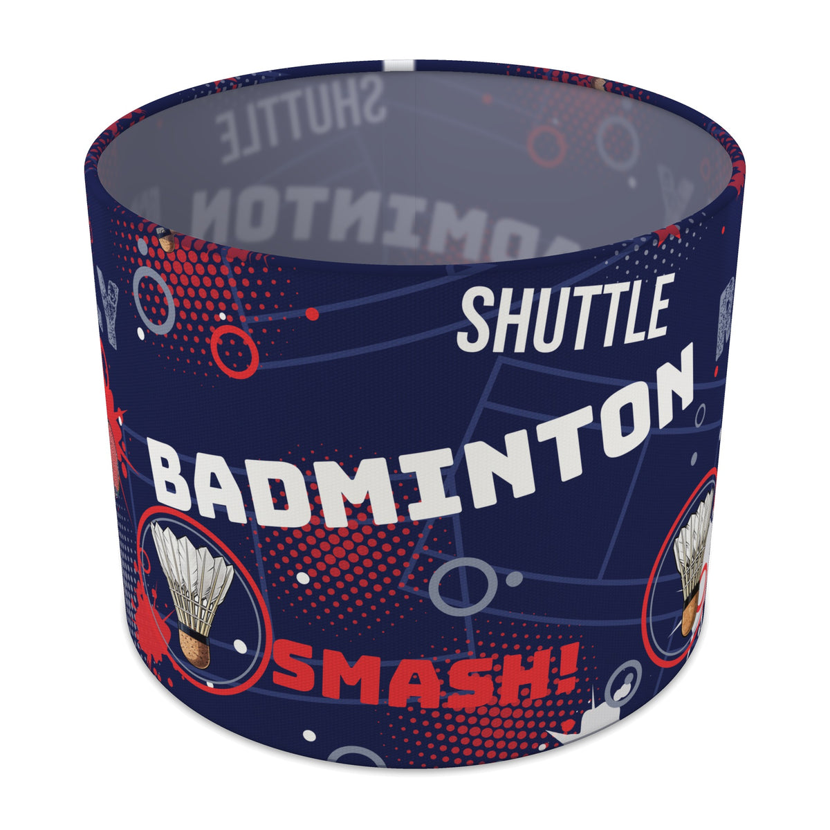 Navy Badminton Smash II lampshade - 25cm x 20cm Table
