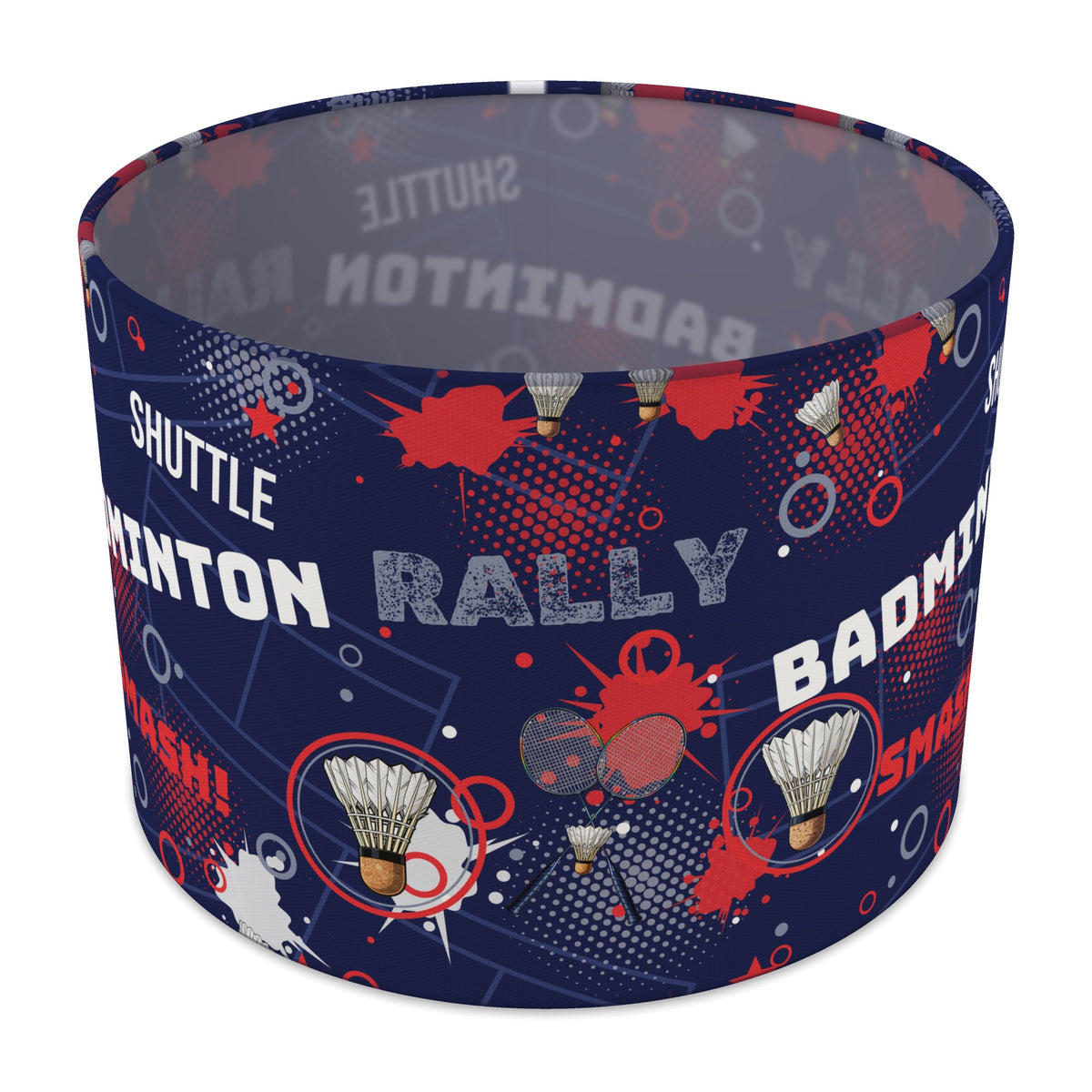 Navy Badminton Smash II lampshade - 30cm x 21cm Table