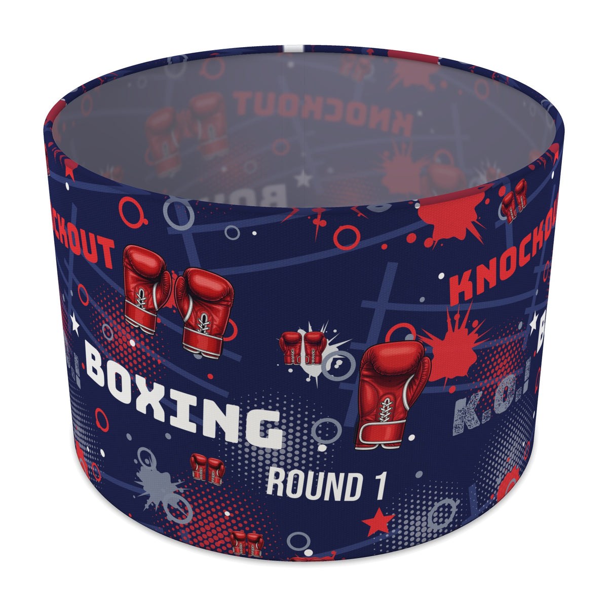 Navy Knockout Boxing II lampshade - 30cm x 21cm Table