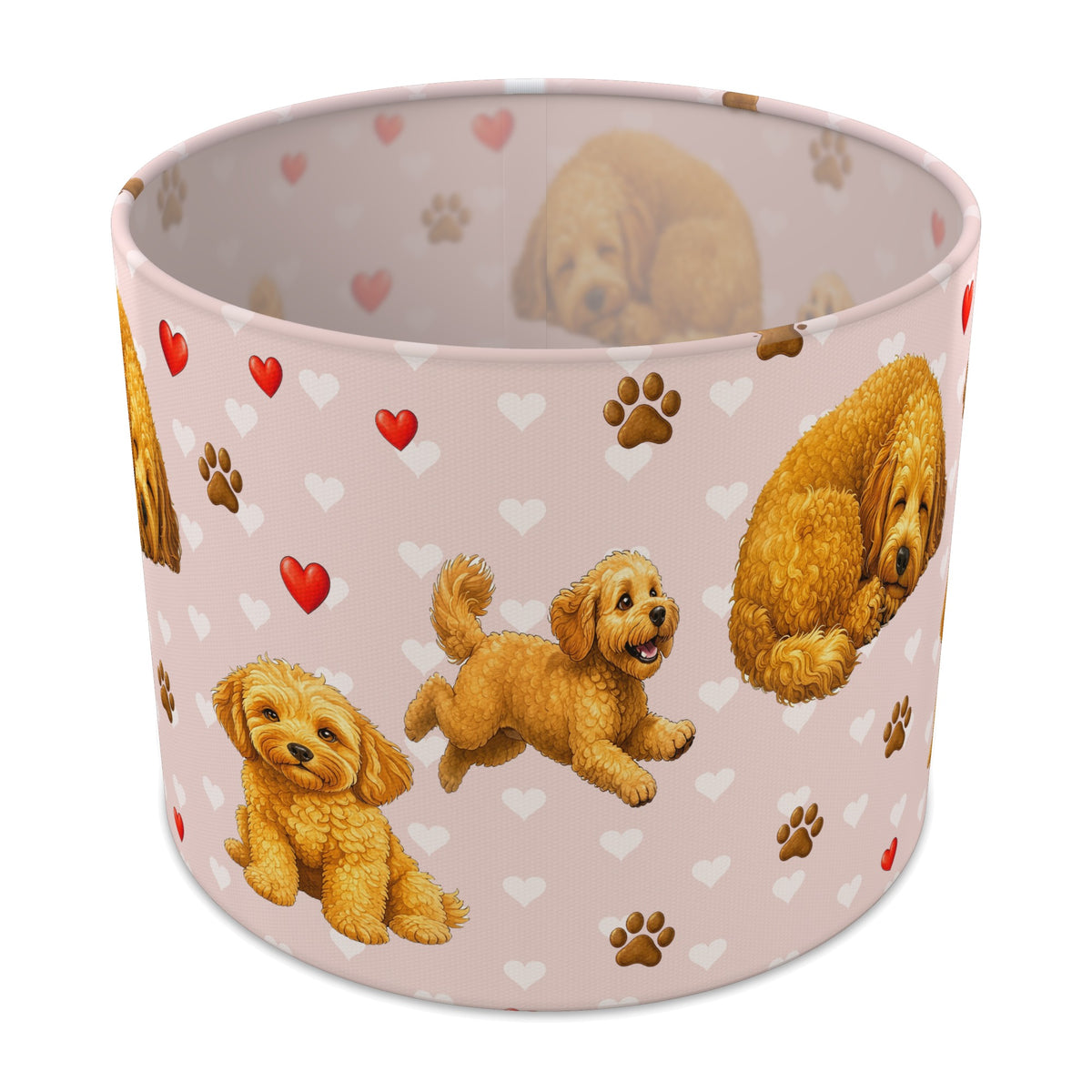 Blush Cockapoo Love II lampshade - 25cm x 20cm Table