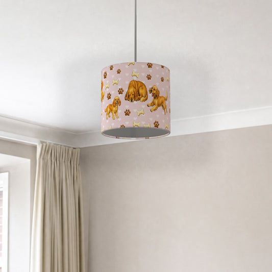 Blush Cocker Spaniel Love II lampshade - 20cm x 18.5cm Ceiling - photo 2