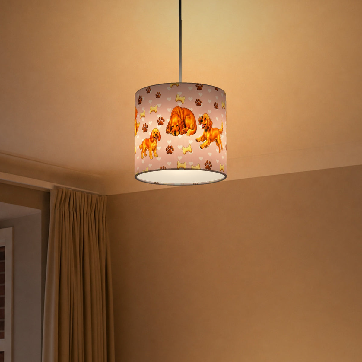 Blush Cocker Spaniel Love II lampshade - 20cm x 18.5cm Ceiling - photo 5