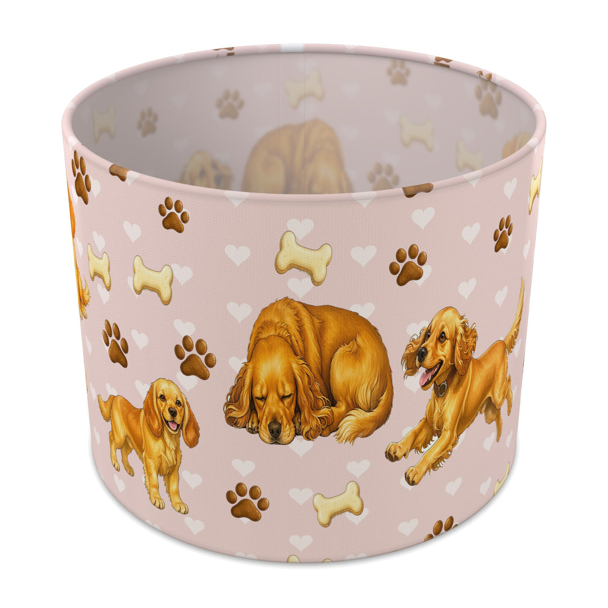 Blush Cocker Spaniel Love II lampshade - 25cm x 20cm Table