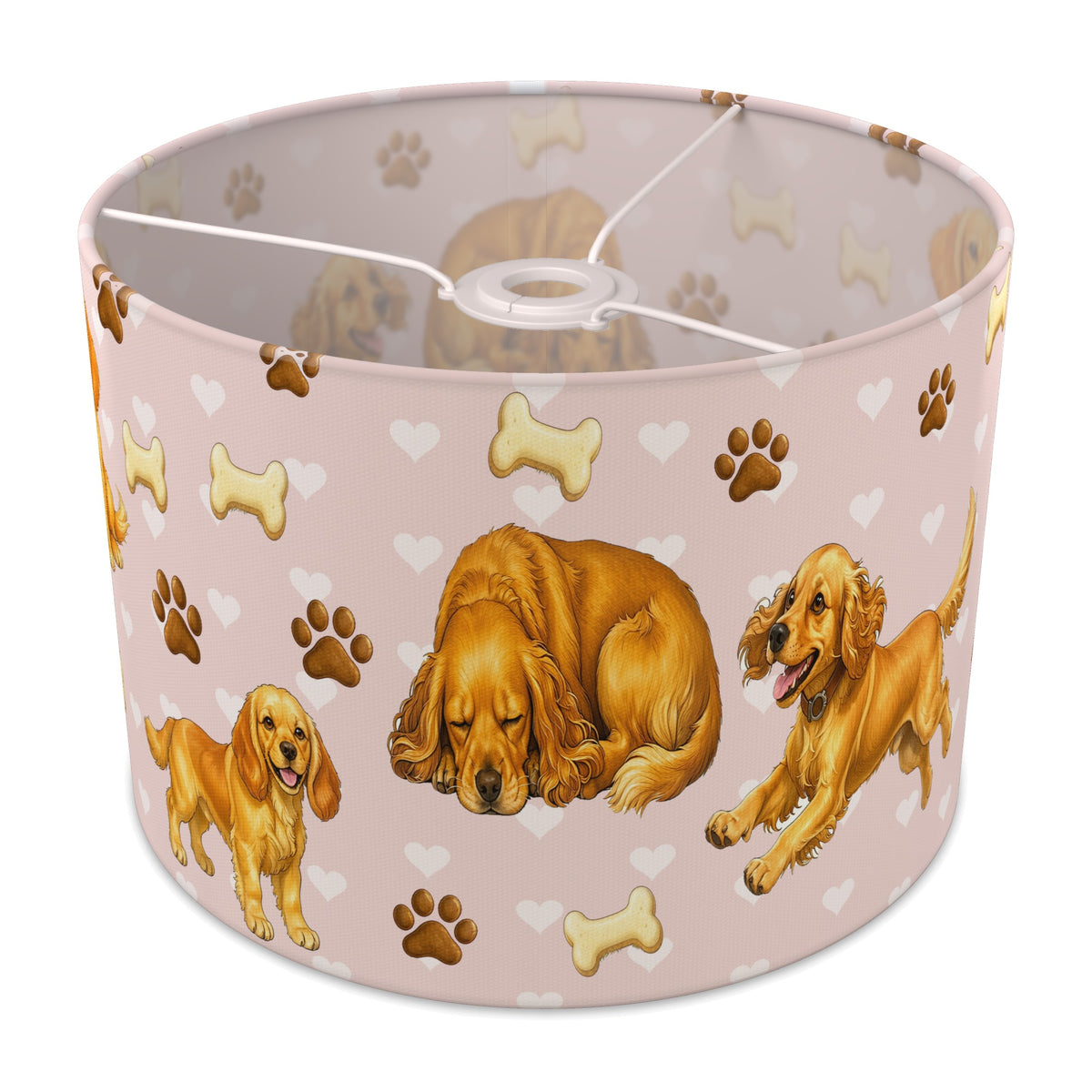 Blush Cocker Spaniel Love II lampshade - 30cm x 21cm Ceiling