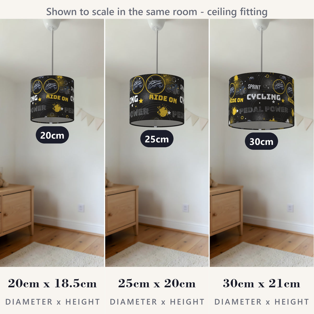 Black Pedal Power II lampshade - 20cm x 18.5cm Ceiling - photo 4