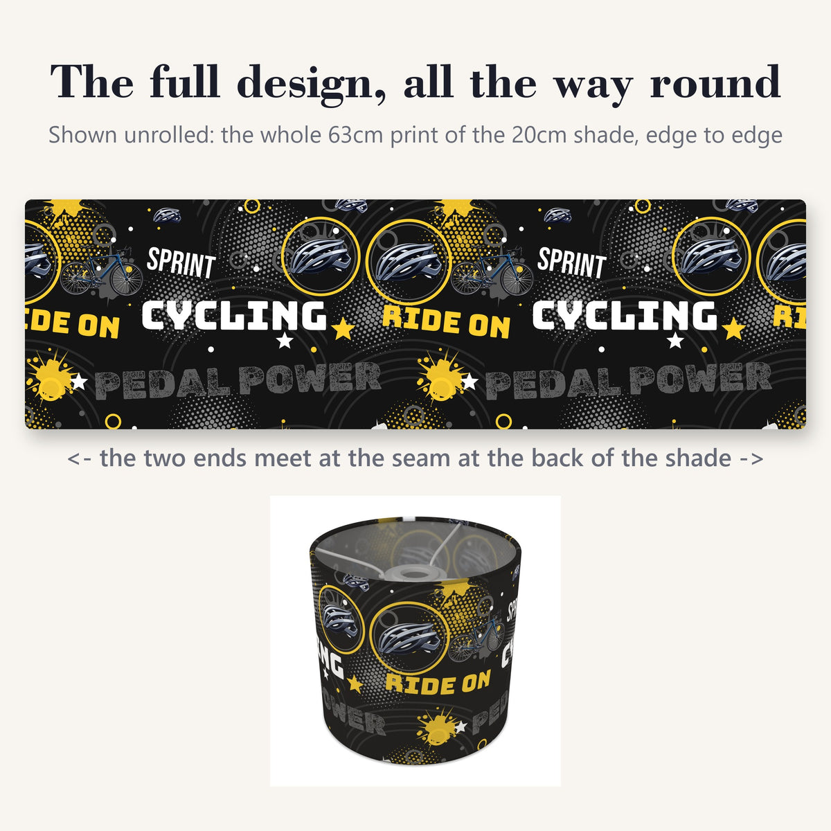Black Pedal Power II lampshade - 20cm x 18.5cm Ceiling - photo 9