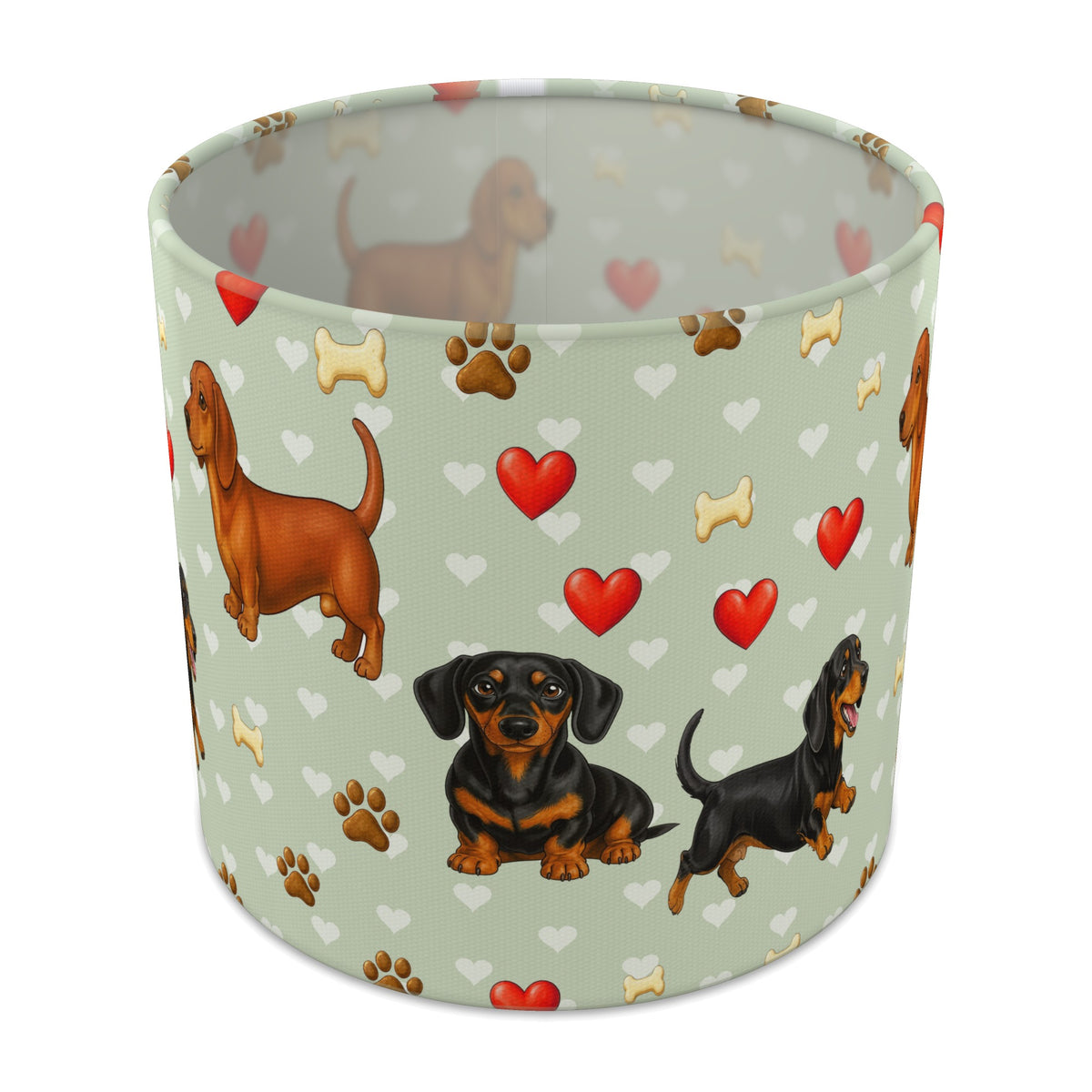 Sage Dachshund Love II lampshade - 20cm x 18.5cm Table