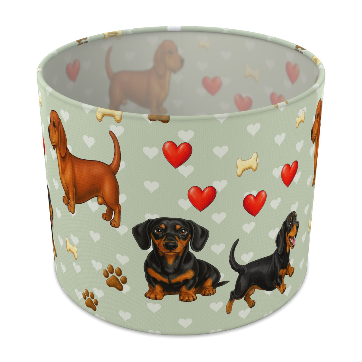 Sage Dachshund Love II lampshade - 25cm x 20cm Table
