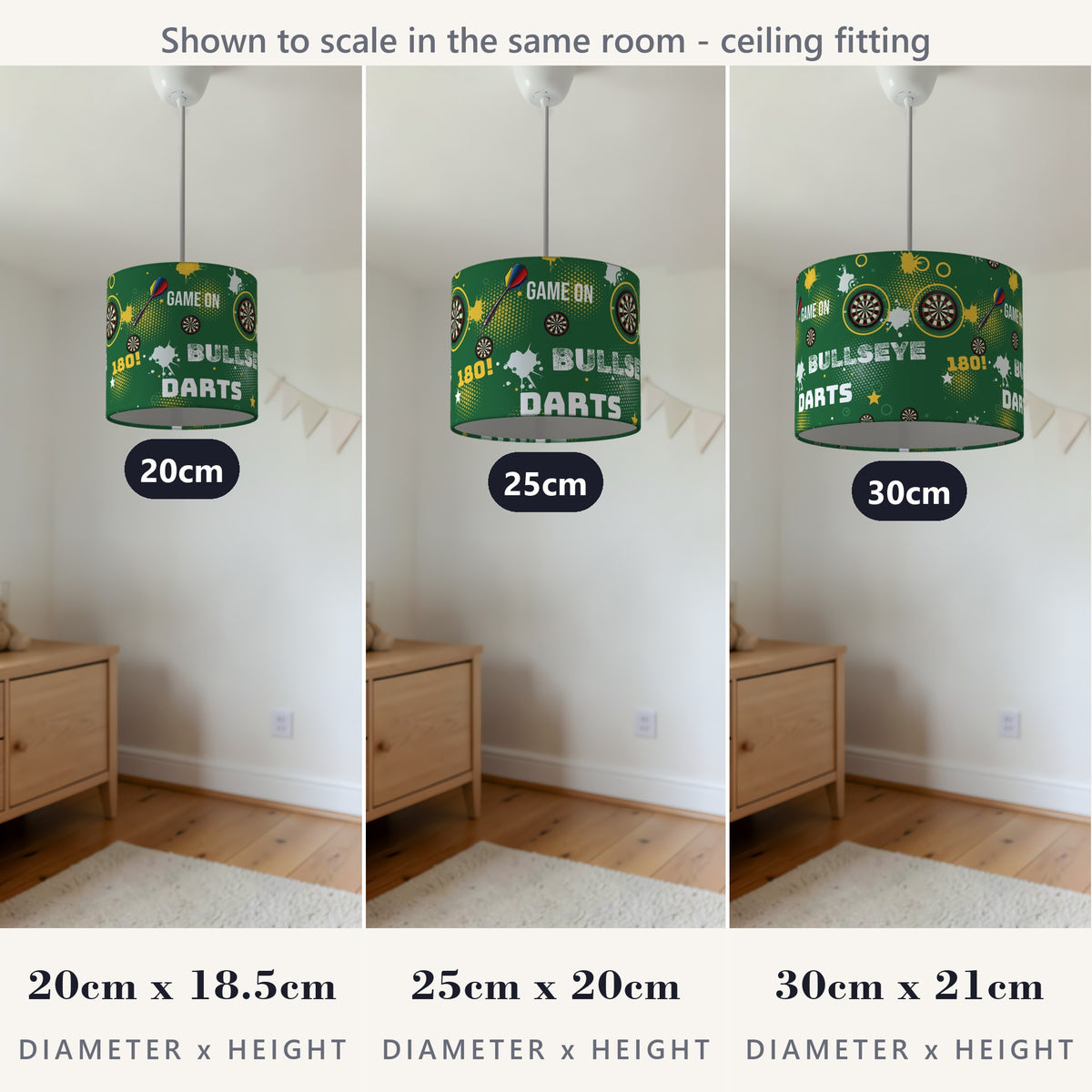 Pitch Darts Night II lampshade - 20cm x 18.5cm Ceiling - photo 4