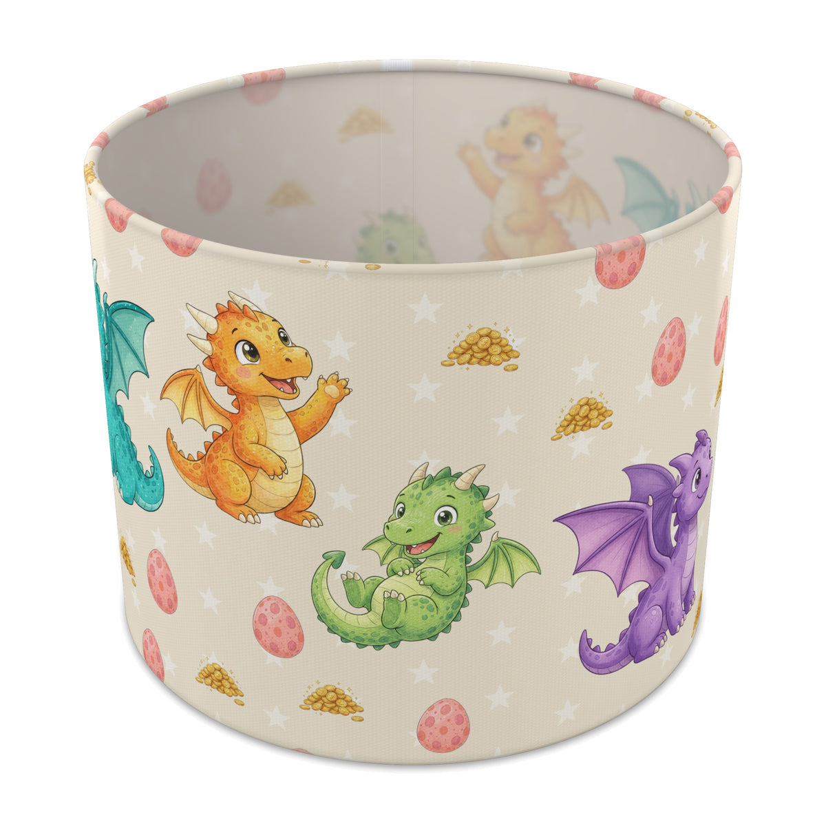 Cream Dragons II lampshade - 25cm x 20cm Table