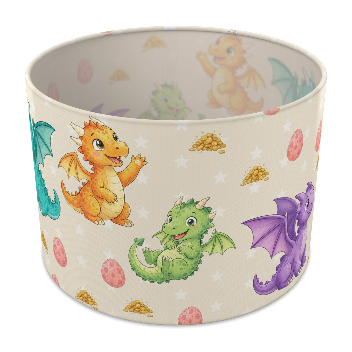Cream Dragons II lampshade - 30cm x 21cm Table