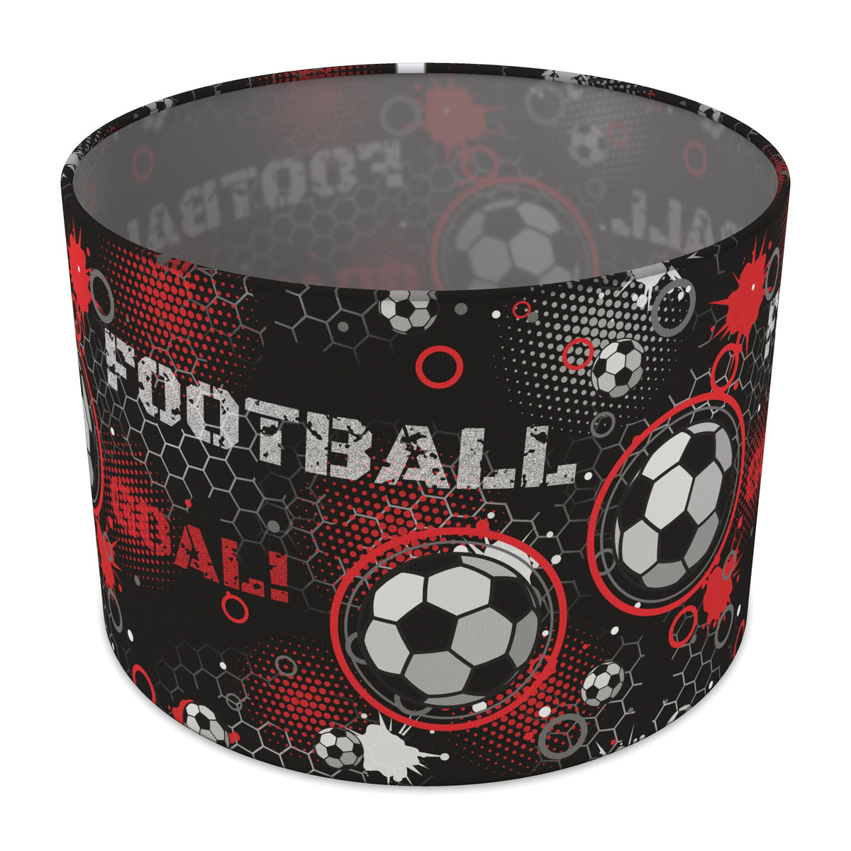 Black Football Crazy II lampshade - 30cm x 21cm Table