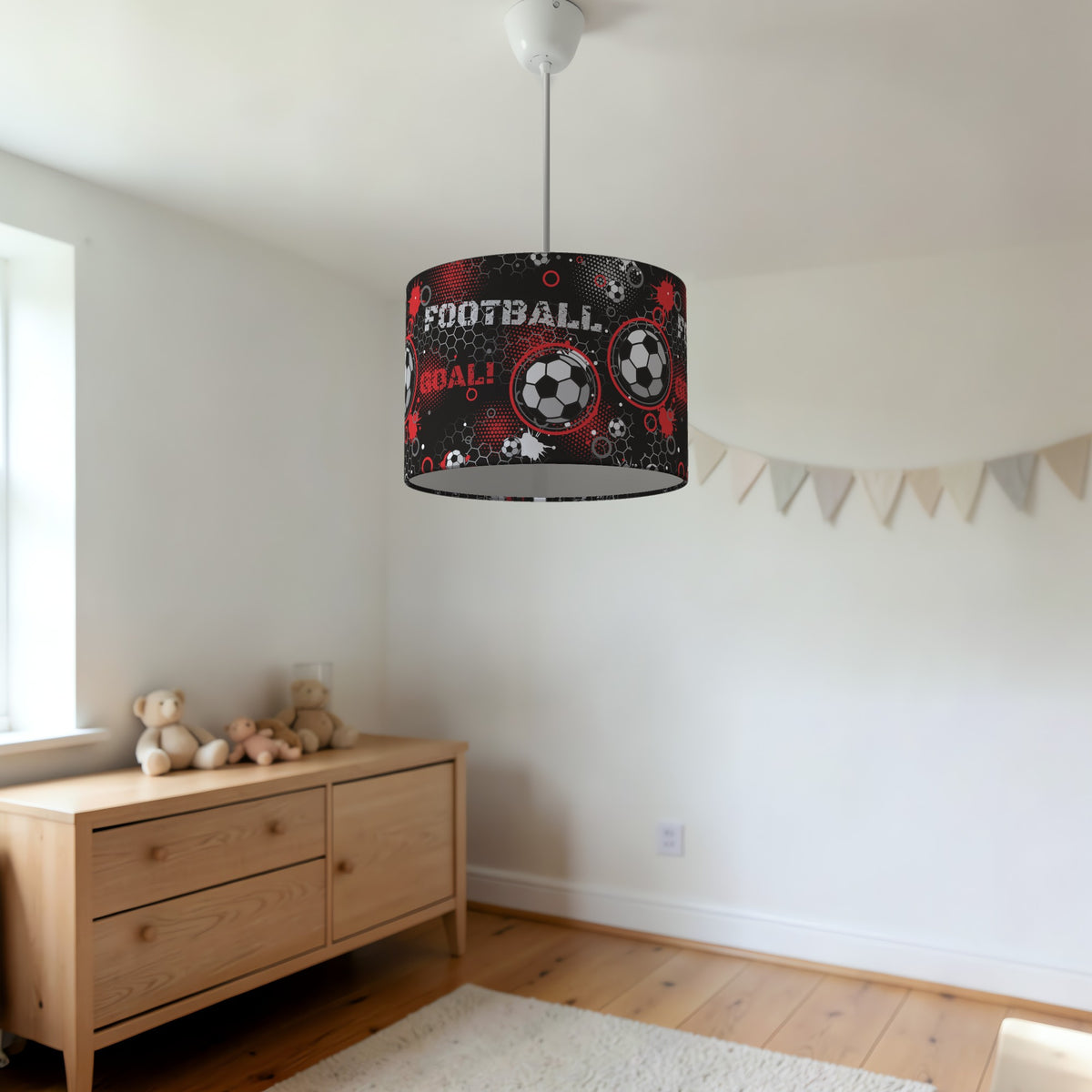 Black Football Crazy II lampshade - 20cm x 18.5cm Ceiling - photo 3