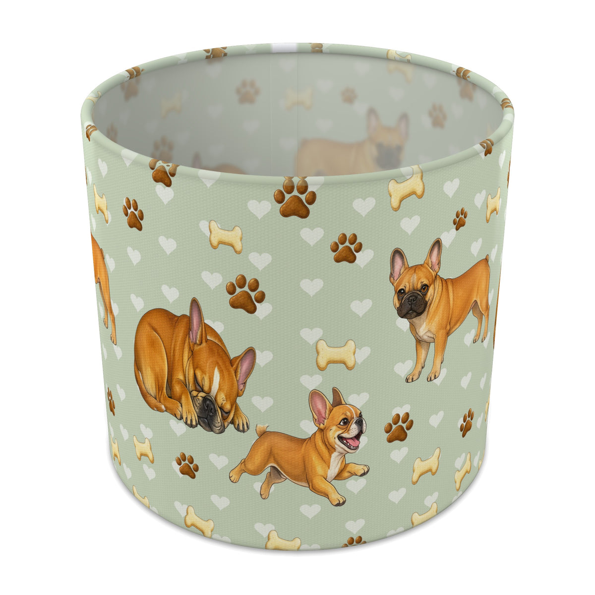 Sage French Bulldog Love II lampshade - 20cm x 18.5cm Table