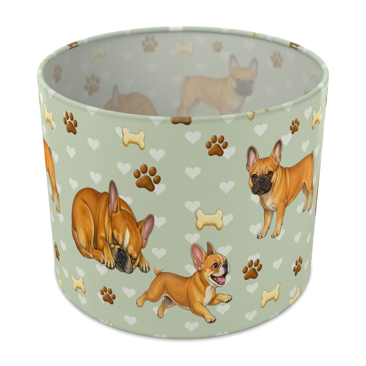 Sage French Bulldog Love II lampshade - 25cm x 20cm Table
