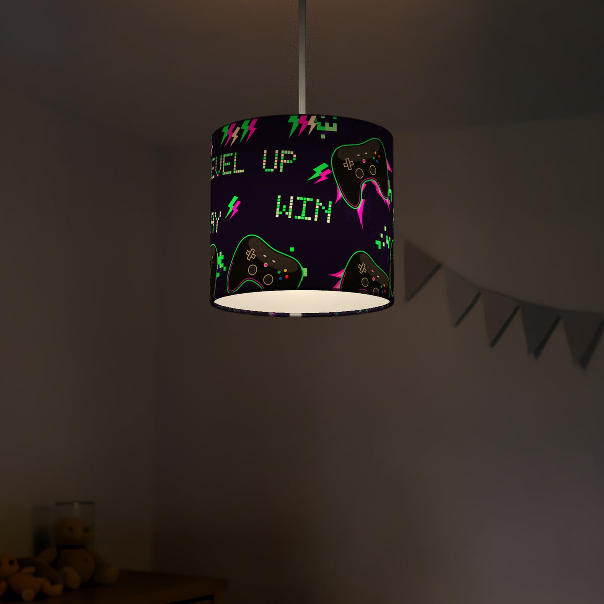 Neon Game On II lampshade - 20cm x 18.5cm Ceiling - photo 5