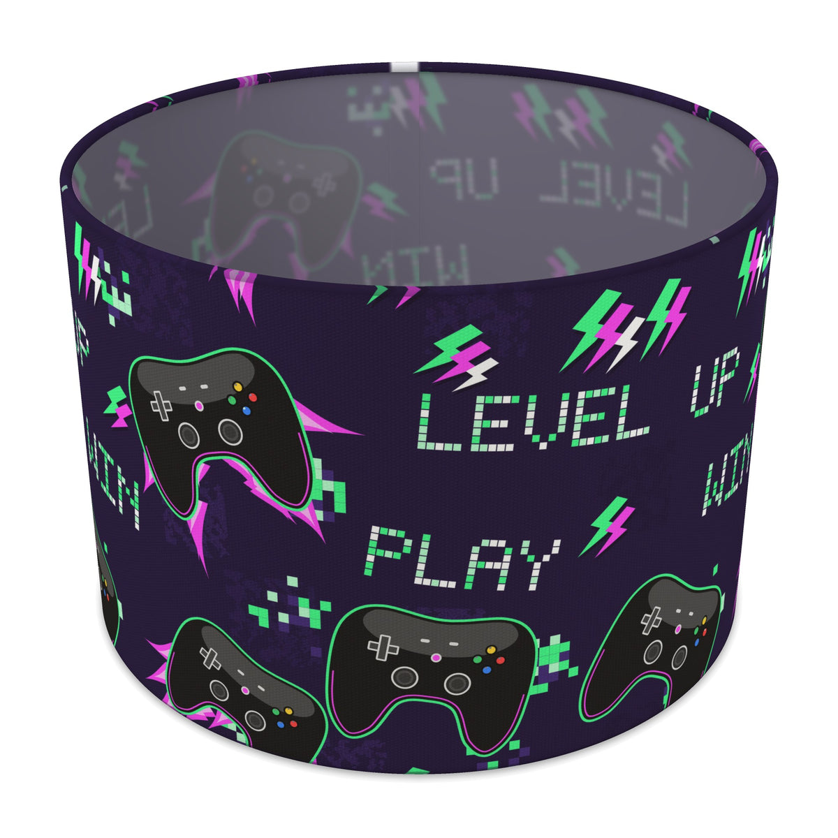 Neon Game On II lampshade - 30cm x 21cm Table