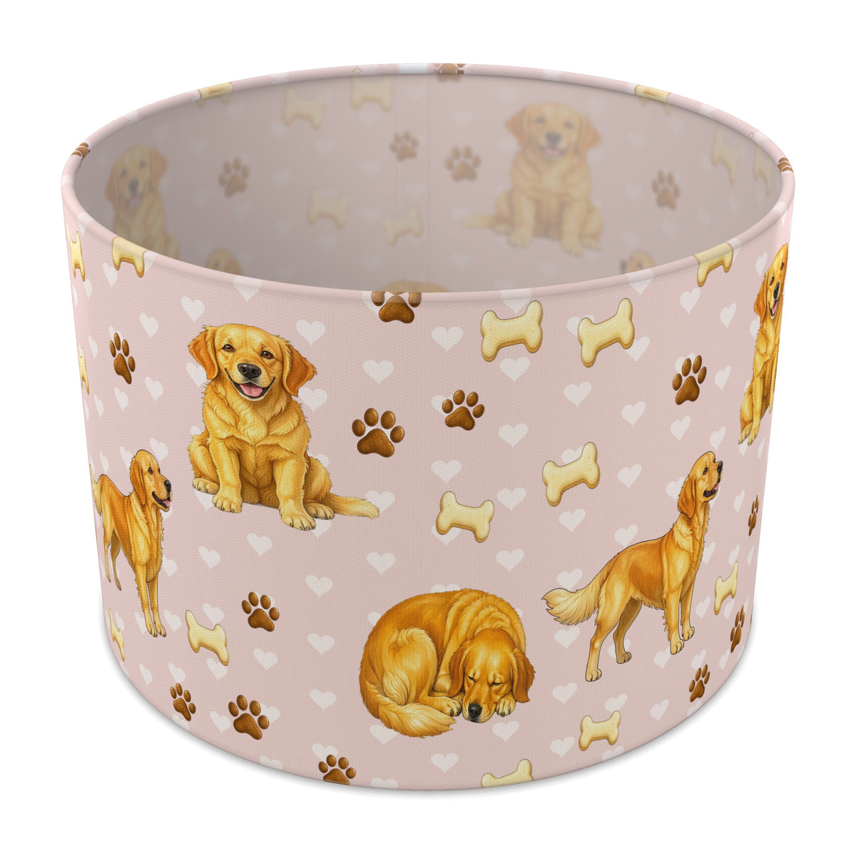 Blush Golden Retriever Love II lampshade - 30cm x 21cm Table