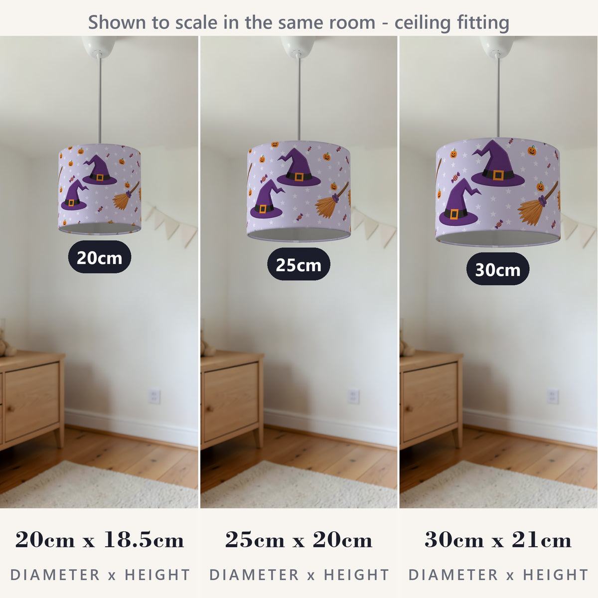 Lilac Halloween II lampshade - 20cm x 18.5cm Ceiling - photo 4