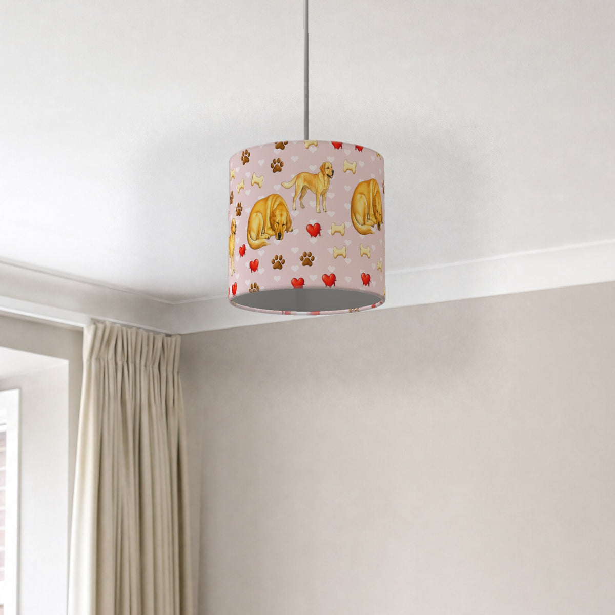 Blush Labrador Love II lampshade - 20cm x 18.5cm Ceiling - photo 2