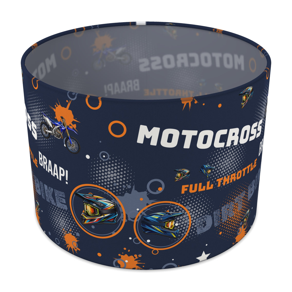 Navy And Orange Full II lampshade - 30cm x 21cm Table