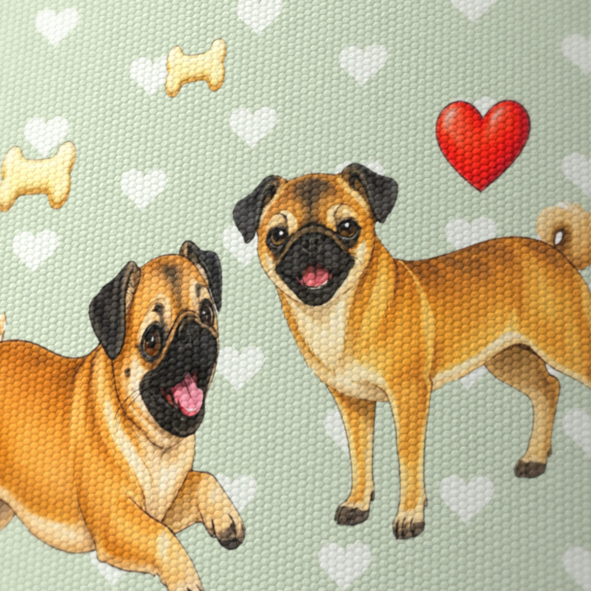 Sage Pug Love II lampshade - 20cm x 18.5cm Ceiling - photo 6