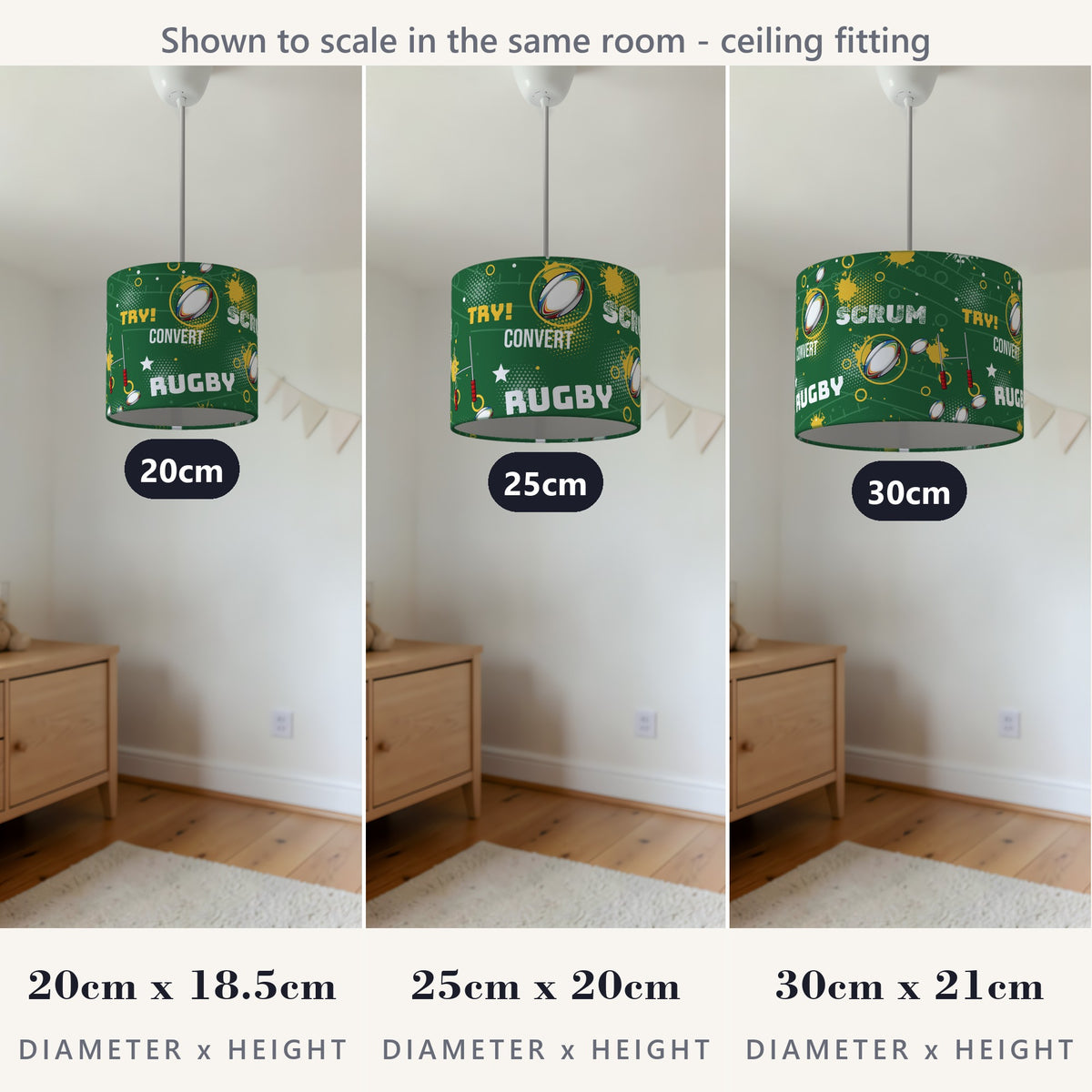 Pitch Rugby Crazy II lampshade - 20cm x 18.5cm Ceiling - photo 4