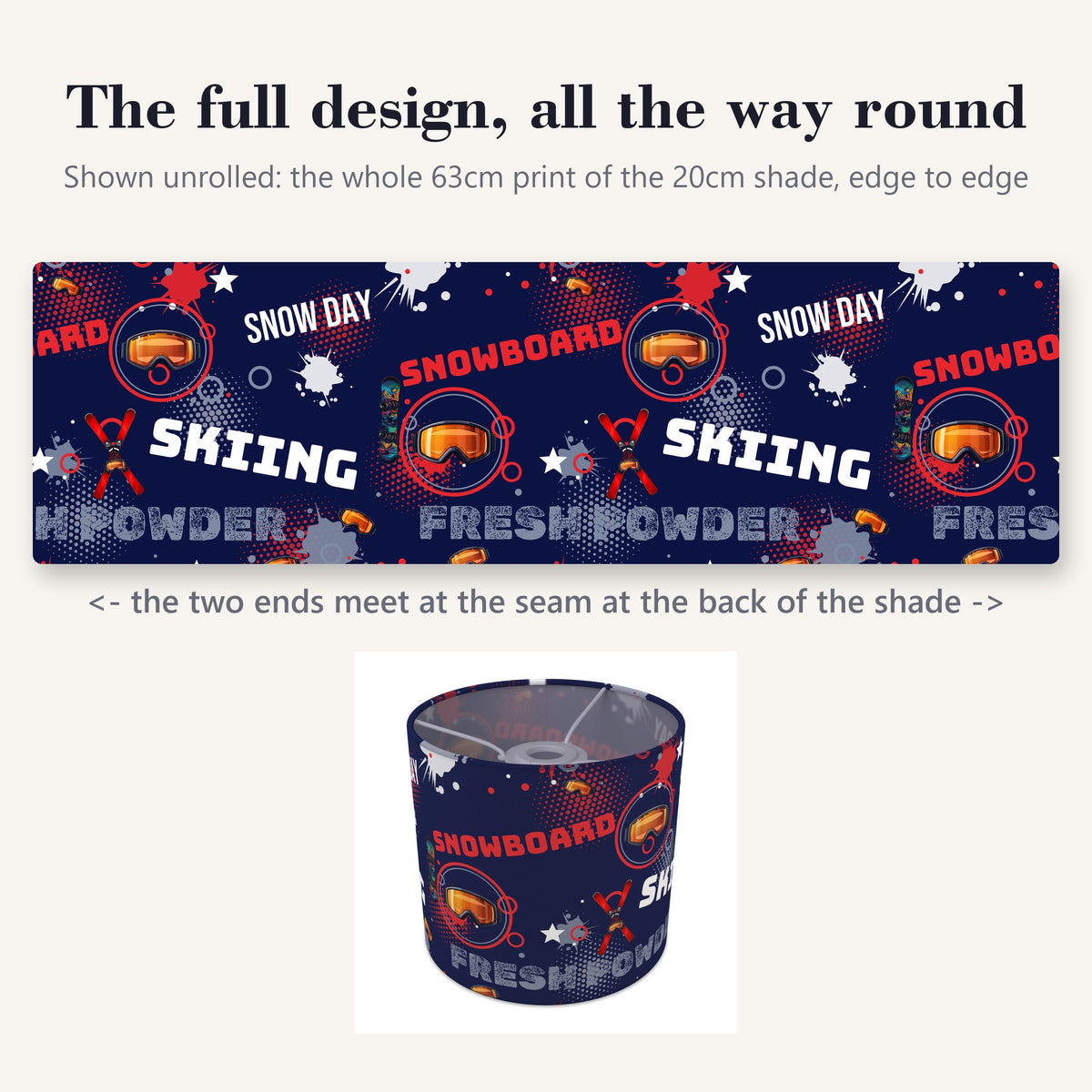 Navy Snow Day II lampshade - 20cm x 18.5cm Ceiling - photo 9