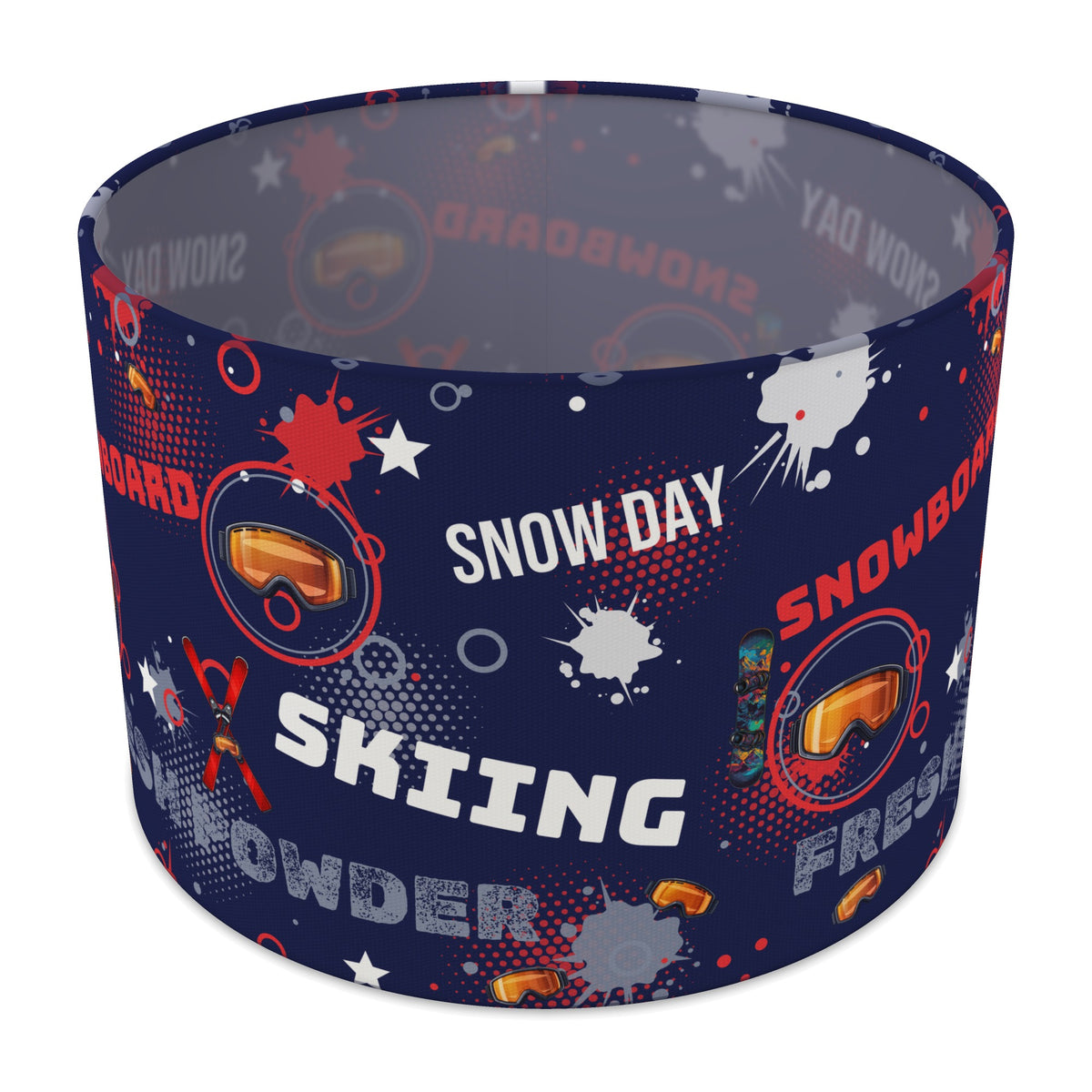 Navy Snow Day II lampshade - 30cm x 21cm Table