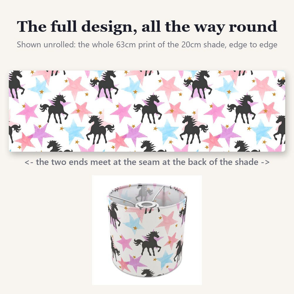 Pink Unicorn and Star Pattern lampshade