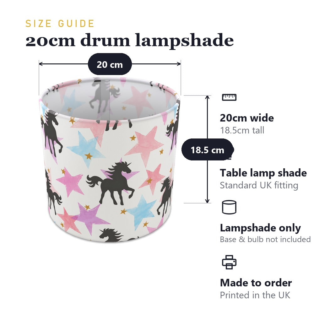 Pink Unicorn and Star Pattern lampshade