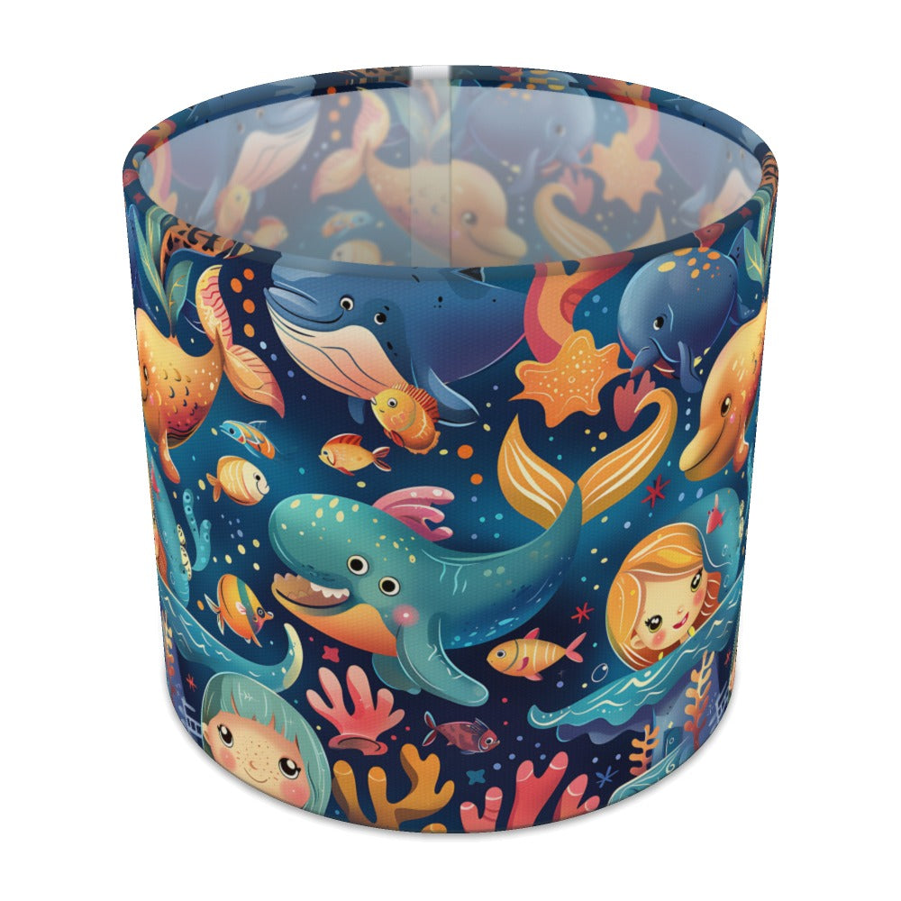 Whale Mermaid Coral lampshade - 20cm Table
