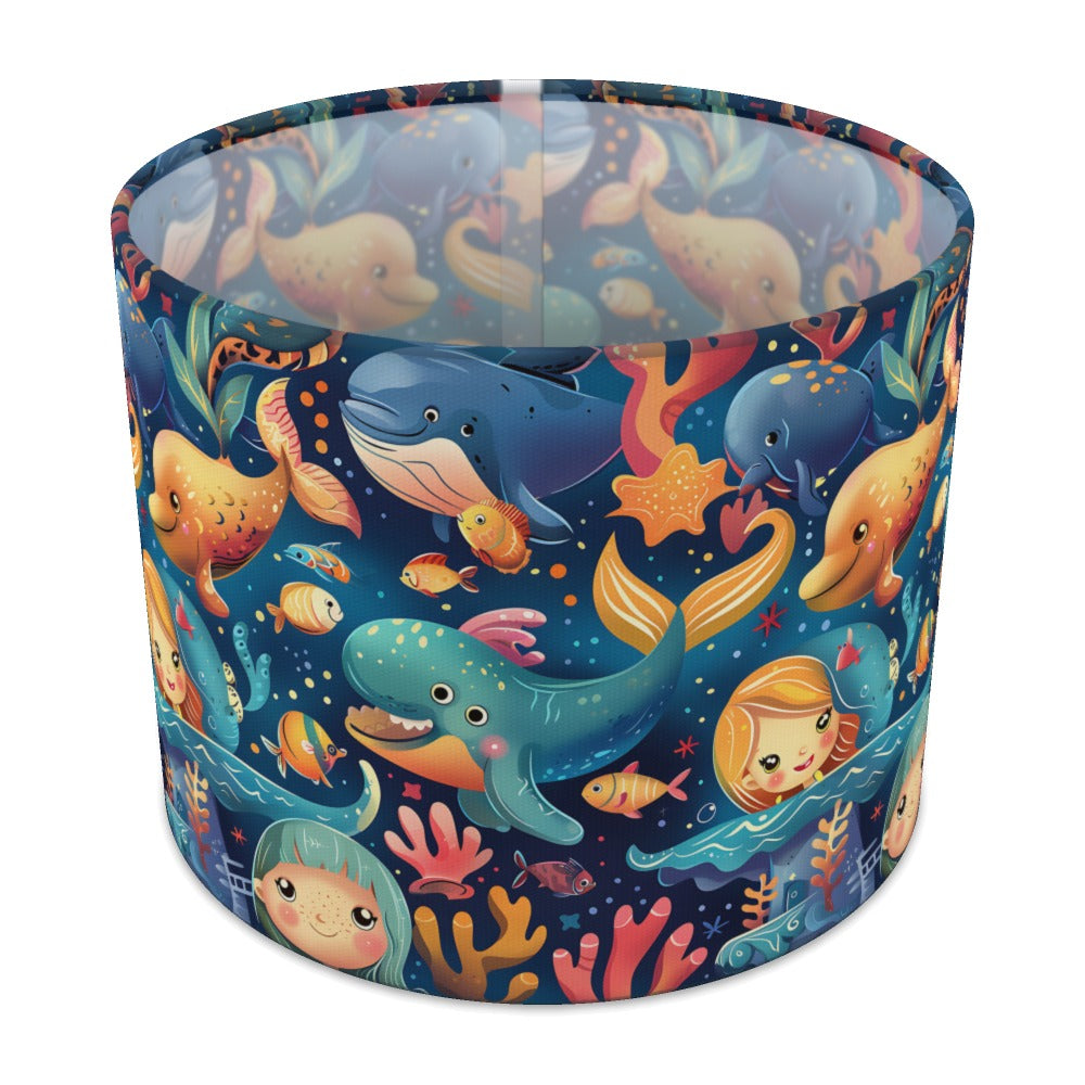 Whale Mermaid Coral lampshade - 25cm Table