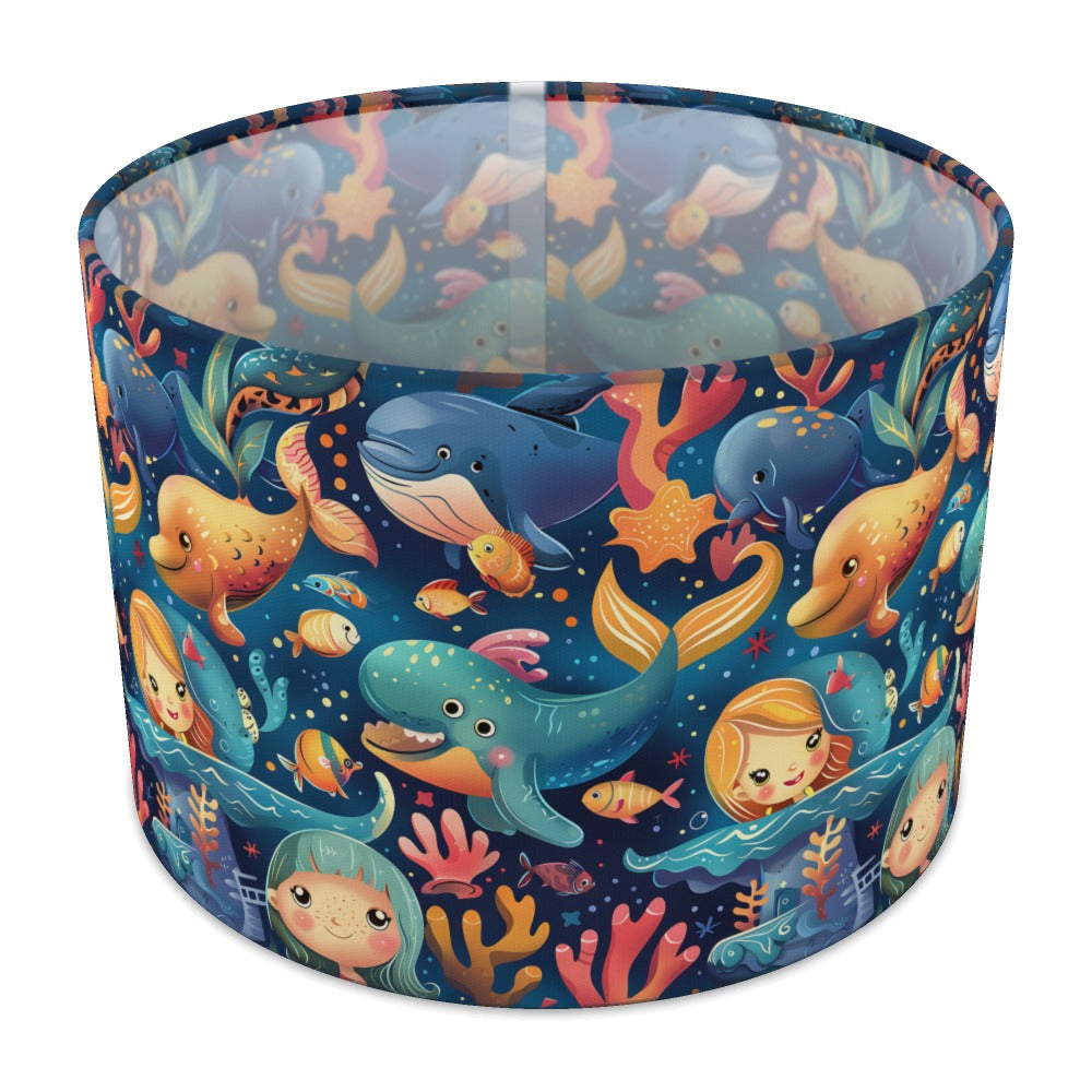 Whale Mermaid Coral lampshade - 30cm Table