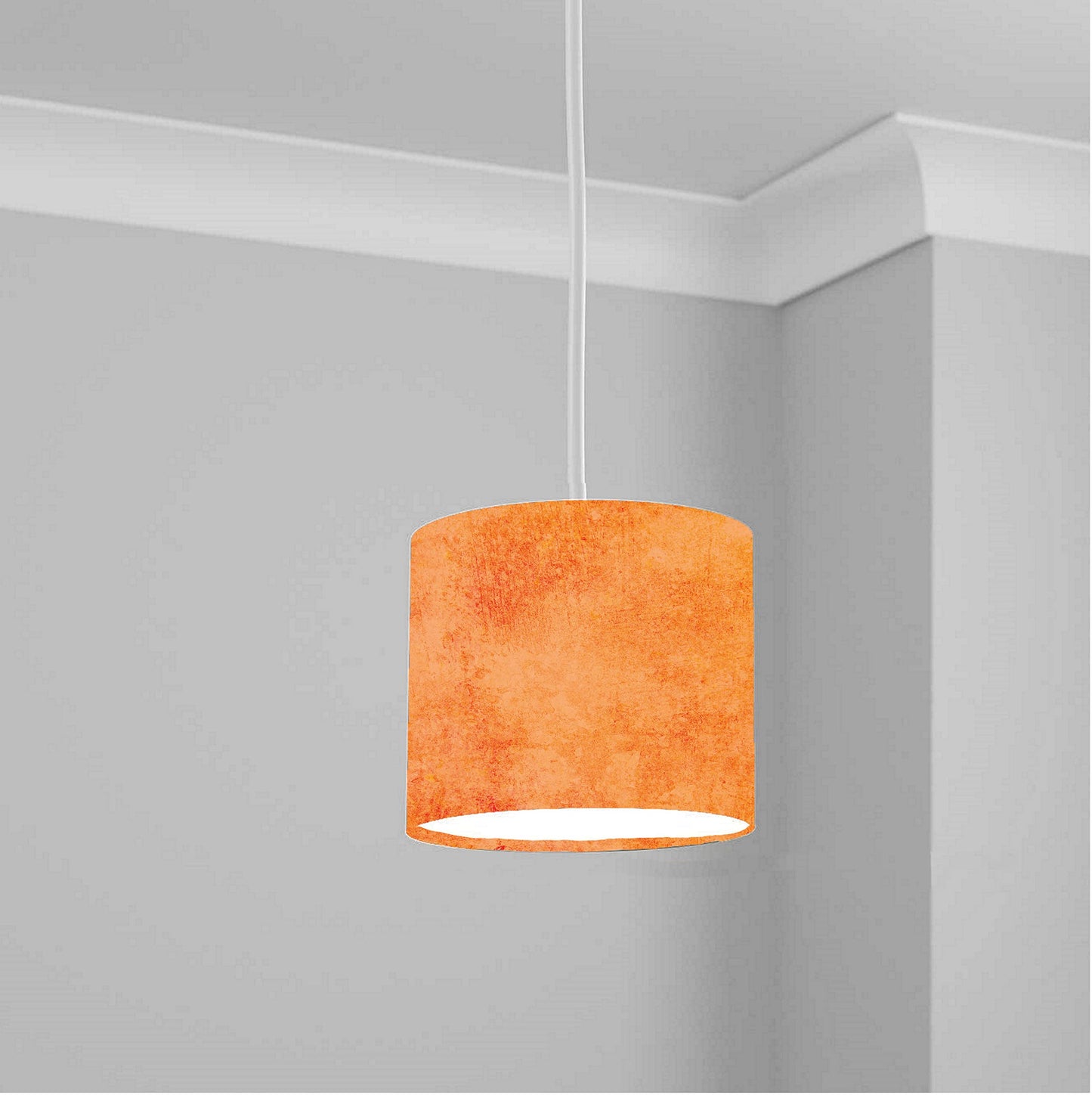 Rustic Orange Textured Pattern Ceiling Lampshade Lightshade for Room - 20cm x 18.5cm