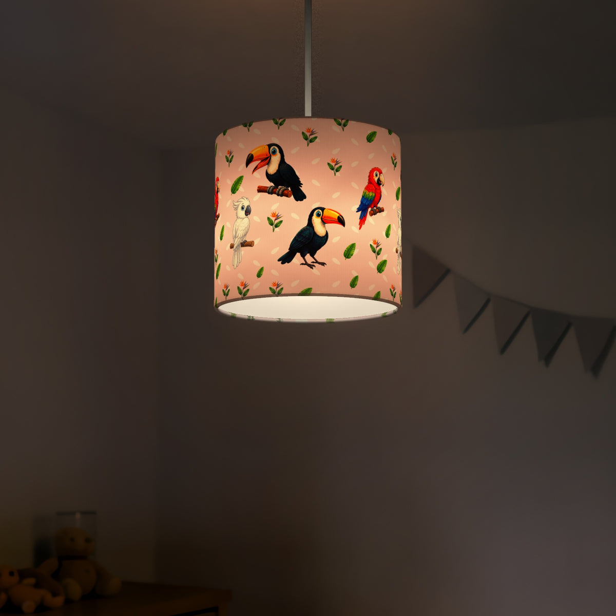 Blush Bird Friends II lampshade - 20cm x 18.5cm Ceiling - photo 5