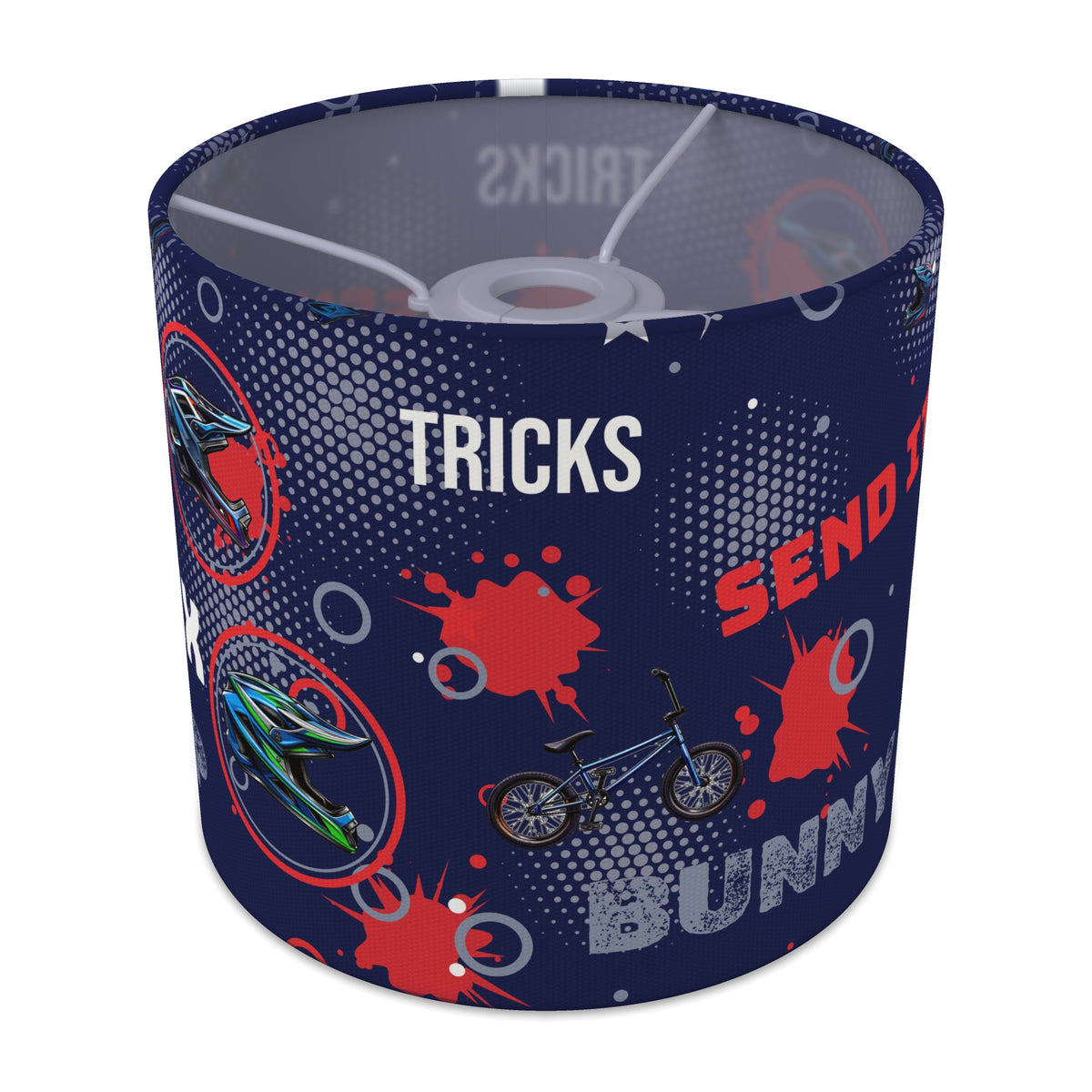Navy Blue BMX Tricks II lampshade - 20cm x 18.5cm Ceiling - main photo