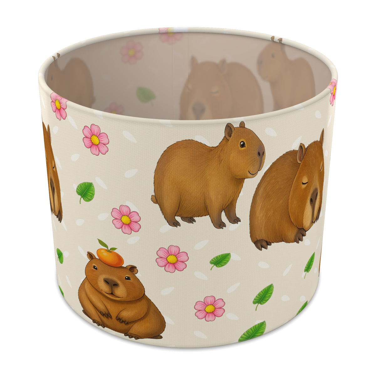 Cream Capybara Chill II lampshade - 25cm x 20cm Table
