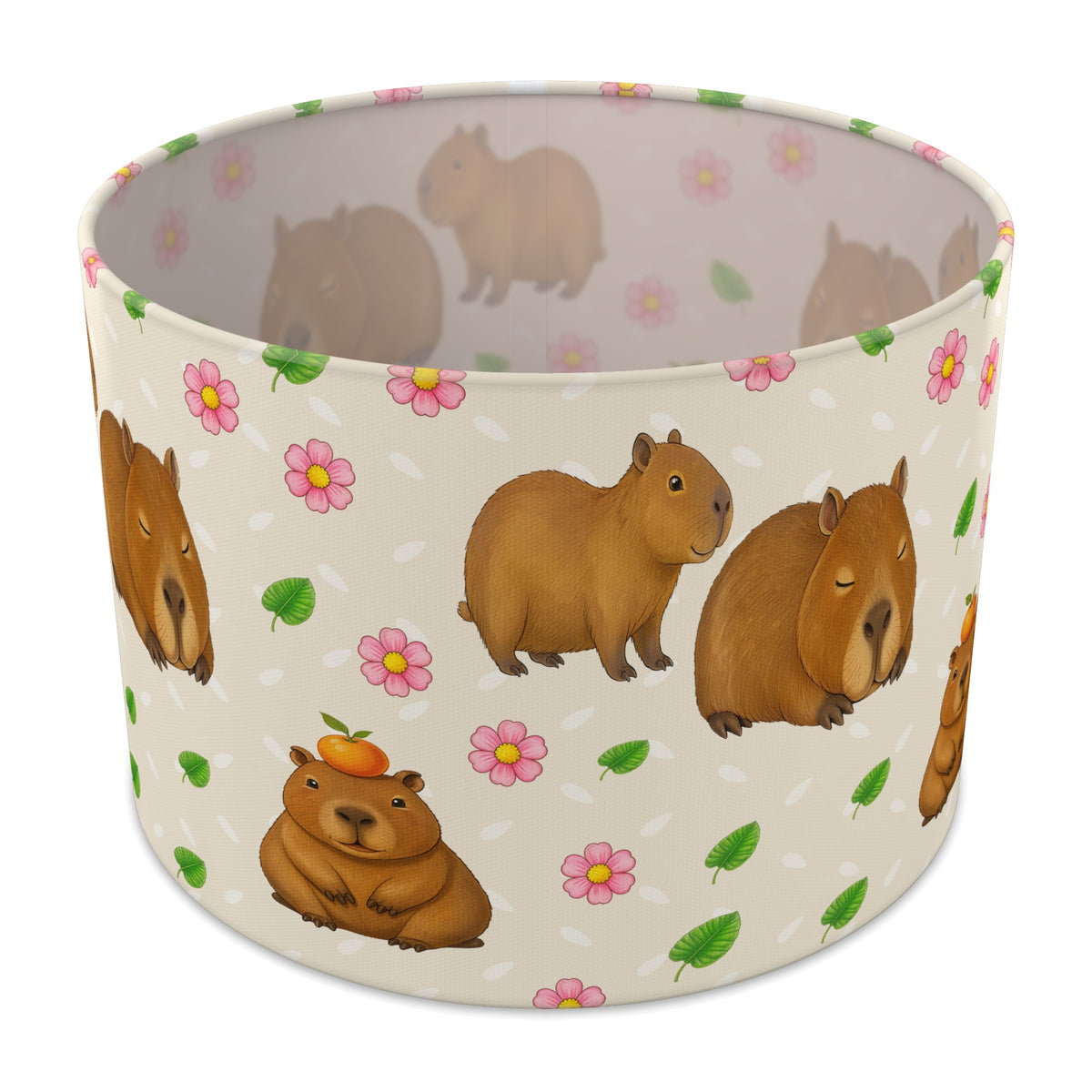 Cream Capybara Chill II lampshade - 30cm x 21cm Table