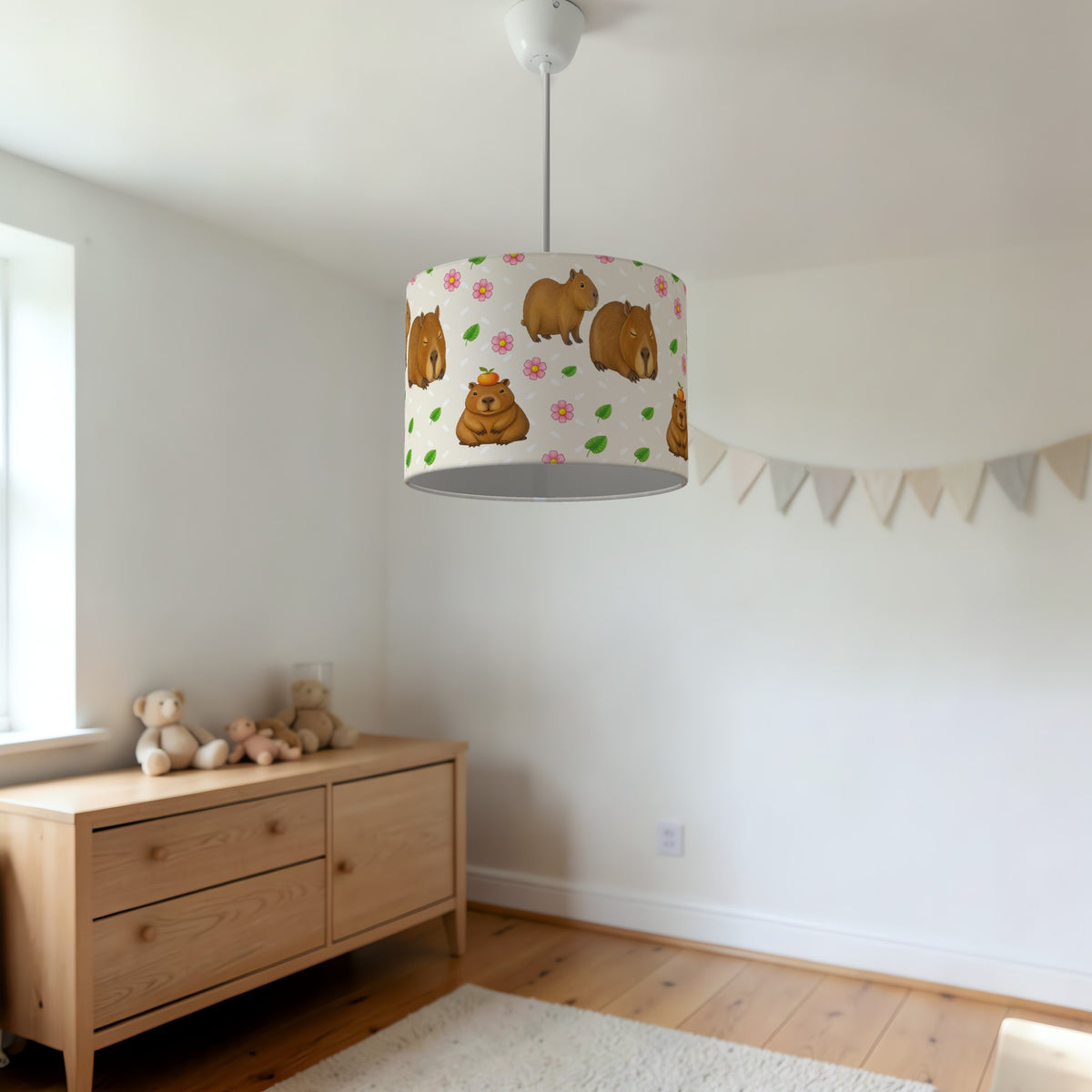 Cream Capybara Chill II lampshade - 20cm x 18.5cm Ceiling - photo 3