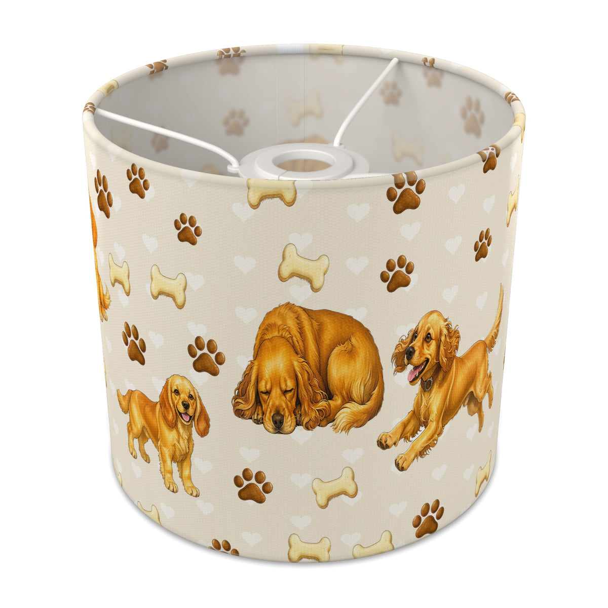 Cream Cocker Spaniel Love II lampshade - 20cm x 18.5cm Ceiling - main photo