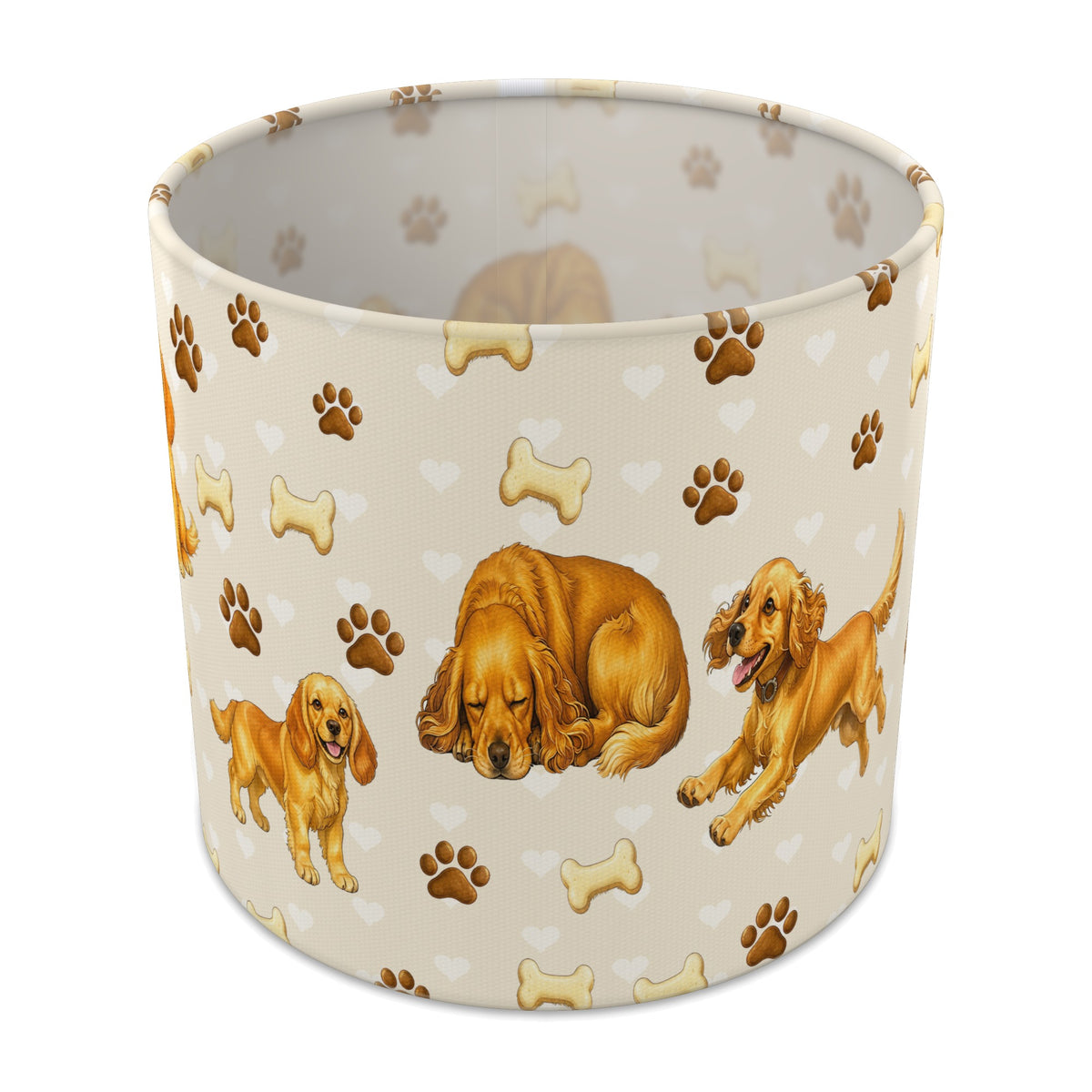 Cream Cocker Spaniel Love II lampshade - 20cm x 18.5cm Table