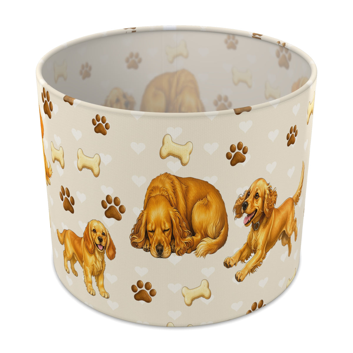 Cream Cocker Spaniel Love II lampshade - 25cm x 20cm Table