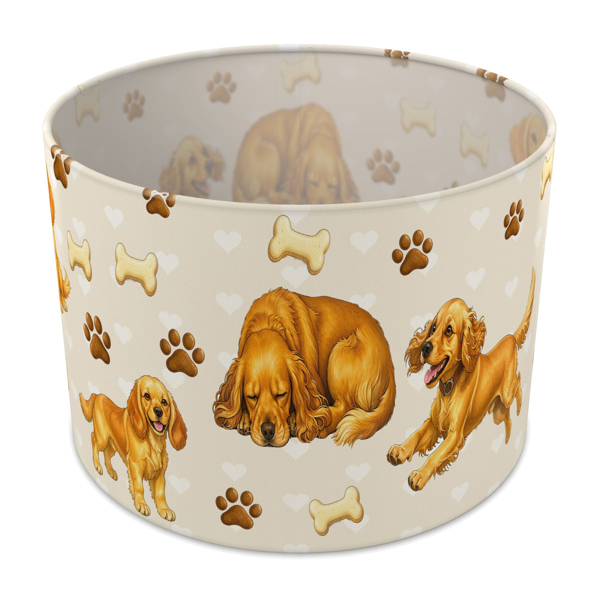 Cream Cocker Spaniel Love II lampshade - 30cm x 21cm Table
